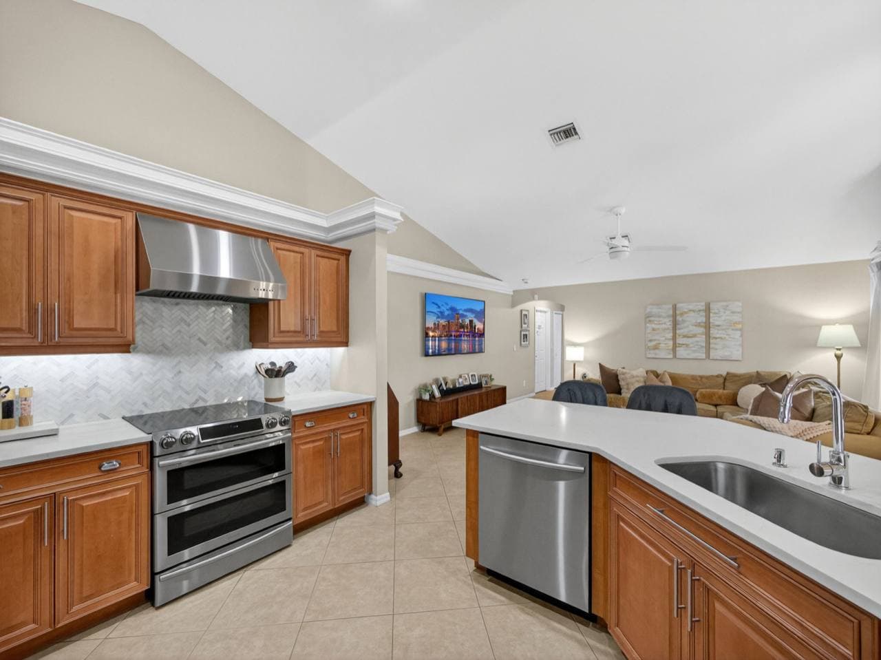 Kitchen and living area