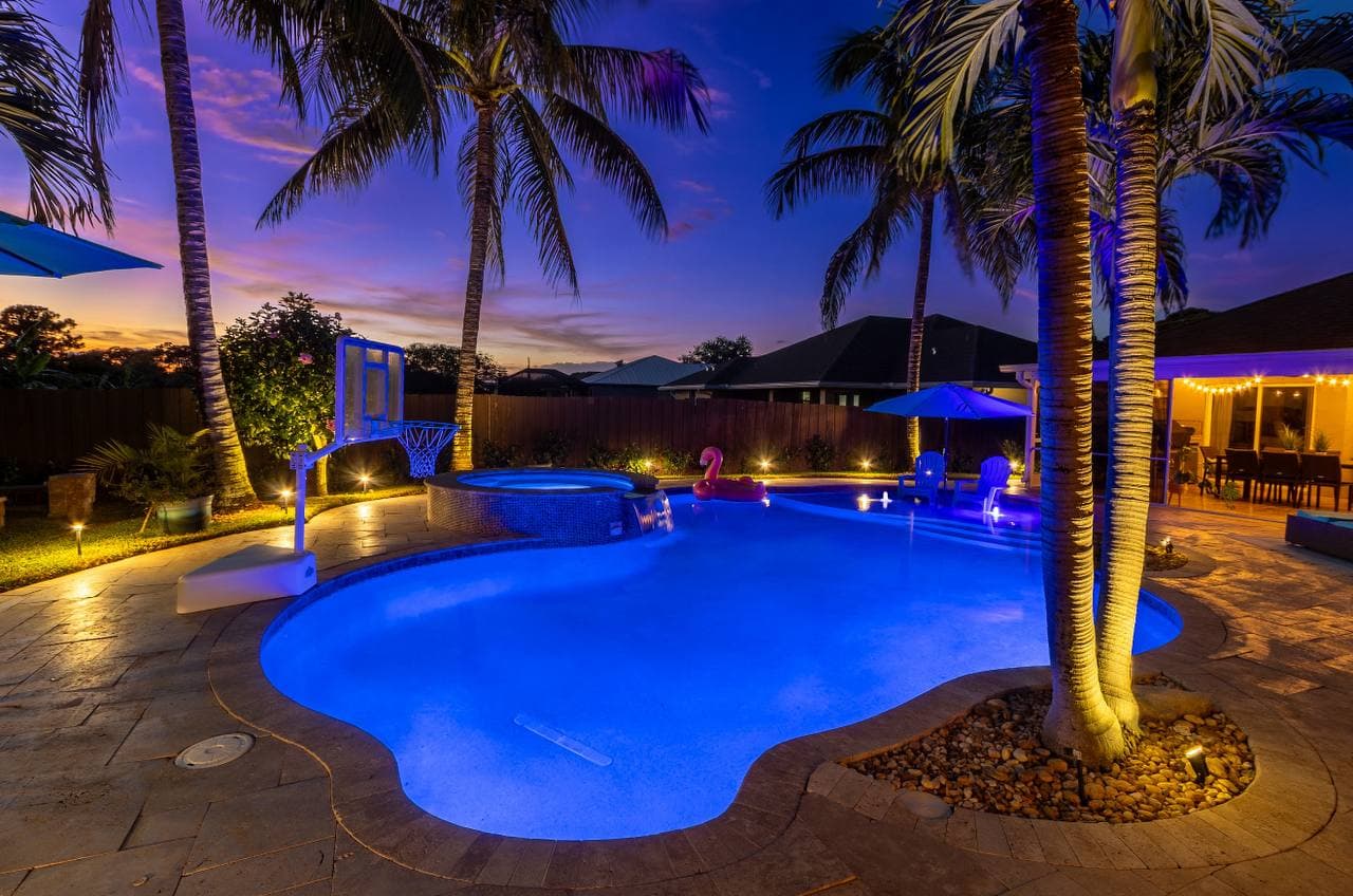 Pool at night